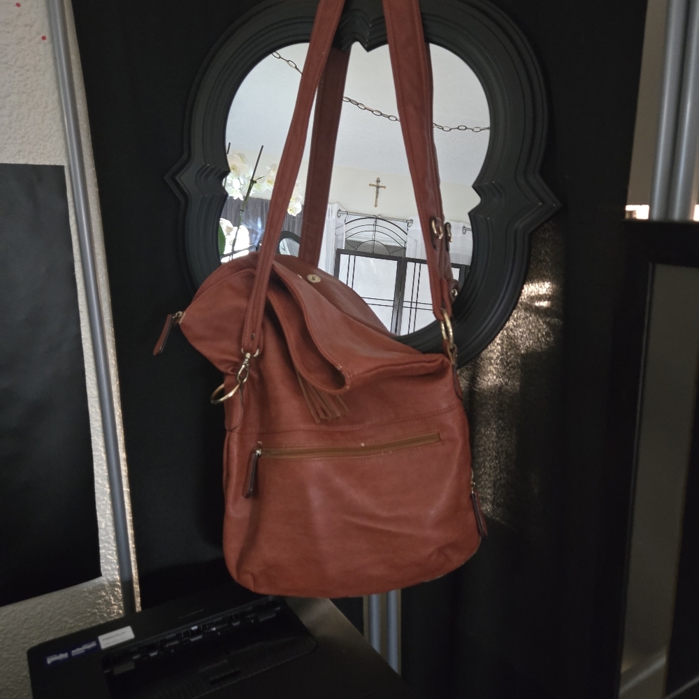 Elegant Brown Leather Tote Bag